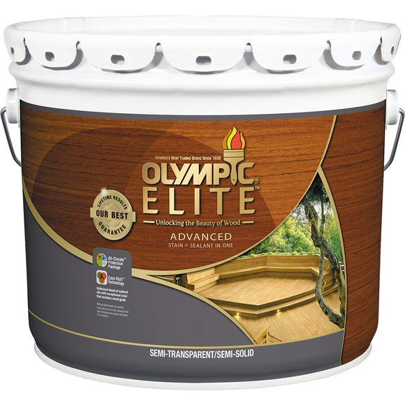 Olympic Elite Stain and Sealant Oil Based Semi-Transparent Stain 3-Gallons