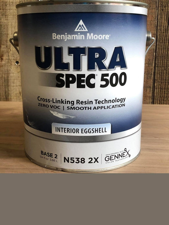 Benjamin Moore Ultra Spec 500 N538 2X Interior Eggshell Gray Paint 1 Gallon