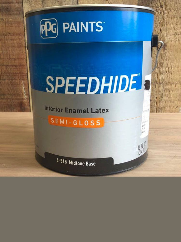 PPG Speedhide 6-515 Interior Enamel Latex Paint Semi-Gloss Gray 1 Gallon