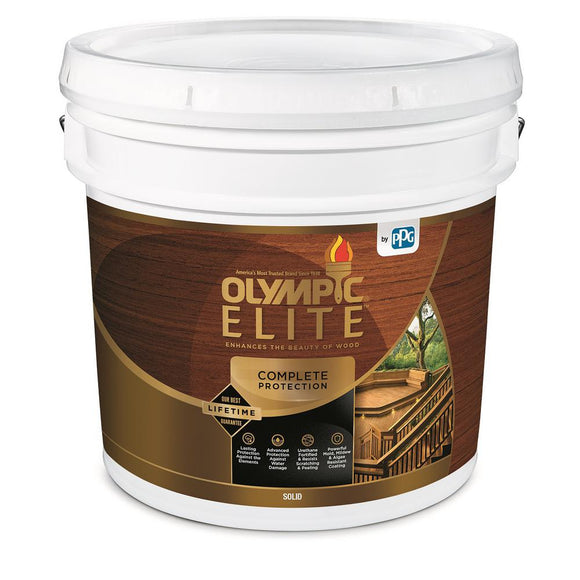 Olympic Elite Advanced Stain + Sealant in One Solid Color White 3-Gallon Bucket
